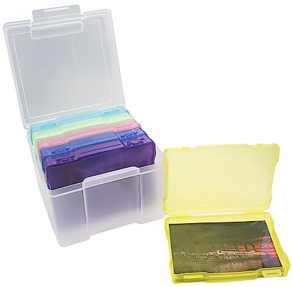 Coopers of Stortford Photo Storage Box 7 x 5 Photo Case, 6 Inner Photo Keepers, Photo Boxes Storage, Plastic Photo Organiser For Up To 600 Photos (Coloured)