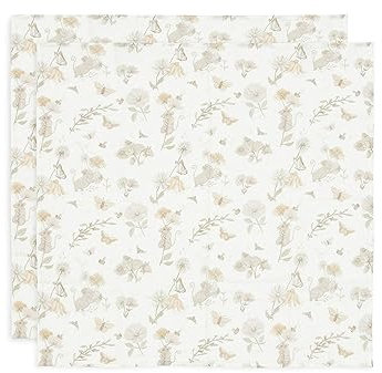 Jollein 535-851-67056 Mulltücher/Swaddle 2er Set Dreamy Mouse weiß (70x70cm)