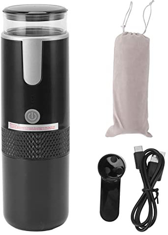 DAUZ Machine à Expresso Portable, Machine à Expresso Portable 1200 MAh, Mini Cafetière à Commande Manuelle, Compatible avec les Capsules K Cup et le café Moulu, Gadgets pour le Camping