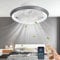 TJSC Moderno Ventilatore da Soffitto con illuminazione, Ventilatore Silenzioso Rotante a 360° LED Dimmerabile, con telecomando e APP 6 velocità con ventola, Soffitto Camera da Letto, Grigio, 49cm