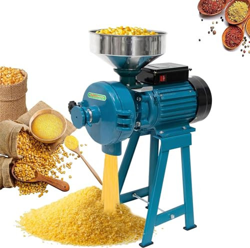 Gguwug Electric Grain Grinder Grain Crusher Malt Grain Mill House Brew Mill Barley Crusher Flour Mill Spice herb Grinder high Speed Electric Grinder+Funnel Large Capacity