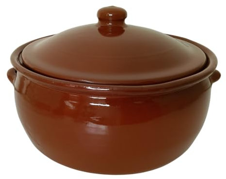 OLLA DE BARRO ARTESANAL 25CM CON TAPA. Hecho a mano por un artesano de España. Exclusiva. ENVÍO GRATIS.