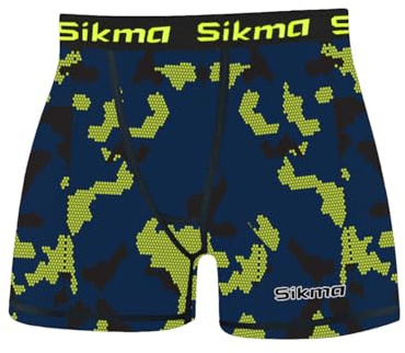 Sikma Mens Compression Boxer Shorts Base layer Skin Tight Briefs Sports Gym Fitness Bottom (YELLOW, XXL)