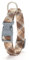 YUDOTE Dog Collars Large Reflective Braid Flat Rope Collar with Safety Buckle Adjustable Soft Cord Coller for Calm Canines Daily Use,Caramel Glow