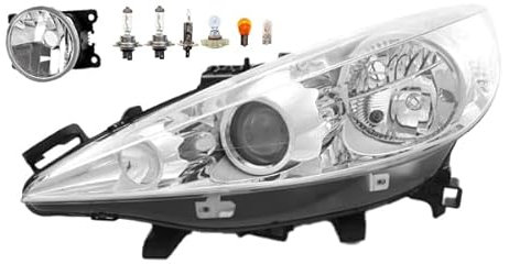 Johns, Scheinwerfer Halogen Front passend für Peugeot 207 02/2006 - wa. H1 H7 H7 Links + Nebelscheinwerfer + Leuchtmittel
