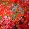 Tissu haute densité de style chinois, durable et résistant à la décoloration, adapté pour jupes et rideaux (fleur rouge A)
