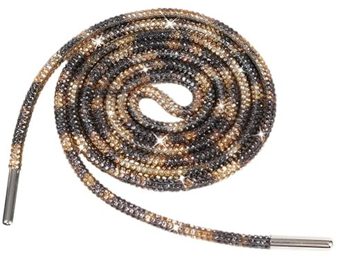 Jamron Un Pezzo 4MM Glitterati Lacci Rotondi per Scarpe con Strass Corda di Ricambio per Felpa con Cappuccio SN0712111 Leopardo 120CM