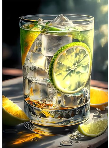 EOBROMD 5D Diamant Painting Bilder für Erwachsene Sommernachmittag, Diamond Painting Zitronentee, DIY Diamant Malerei Set für Wanddekoration 30x40 cm