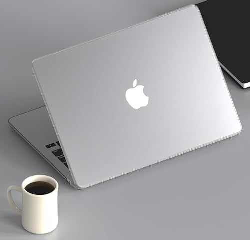 KEROM für MacBook Air 13 Hülle 2025 M4, 2024-2022 M3 M2 A3240 A3113 A2681, Ultradünne Matte Kunststoff Hartschale Case und Tastaturschutz für MacBook Air 13'' M4/M3/M2 Chip (2022-2025), Transparent