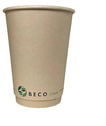BECO green 12oz (500) Bamboo Fiber Double Wall Coffee Cups Water-Based Coating | Disposable Coffee Cups | Paper Cups | Paper Cups for hot Drinks | Premium Quality | Biodegradable Cups | Takeaway Cup