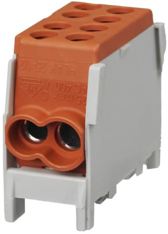 Verteilerblock Abzweigklemme 1x25 1x16 Braun für Hutschiene TH35 1x100A
