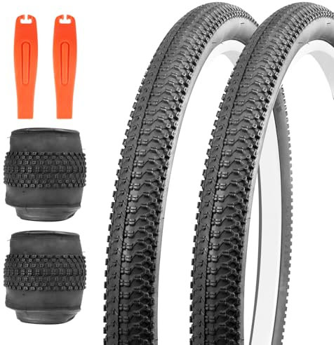 ZUKKA Juego de Par de Neumáticos de Bicicleta 26 x 2.125 Pulgadas Plegable Neumáticos 30 TPI Bicicletas Abrigo 54-559 para Bicicleta de Carretera, Bicicleta de Montaña, Bicicleta E Bike, Suciedad