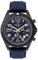 Spirit Herren-Chronograph, mattes blaues Canvas-Armband, analog, Quarzuhr, blau, Modern