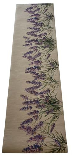 Tappeto Cucina Riciclato Eco Lavanda Fiori Provenzale Viola RecycledChef Antiscivolo Lavabile (cm_50_x_240)