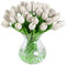 JUSTOYOU 20pcs Real Touch Latex Artificial Tulips Flowers Fake Tulips Flowers Wedding Bouquets for Wedding Home Garden Decoration (grey, 20PCS)