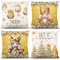 KIKISML 4 Stück Weihnachtskissenbezug 45x45 cm, Kissenbezug Weihnachten Set, Weihnachtskissen Zierkissenbezüge, Weihnachtsdeko Kissenbezug für Wohnzimmer Schlafzimmer (Gold)