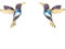 Einzelstück® Paradise Bird Ohrstecker I 925 Sterling Silber Ohrringe im Vogel Design I 14K Gold & Rosegold I Handmade mit blau & lila Zirkonia Steinen I Allergikerfreundlicher Echtschmuck (Gold)