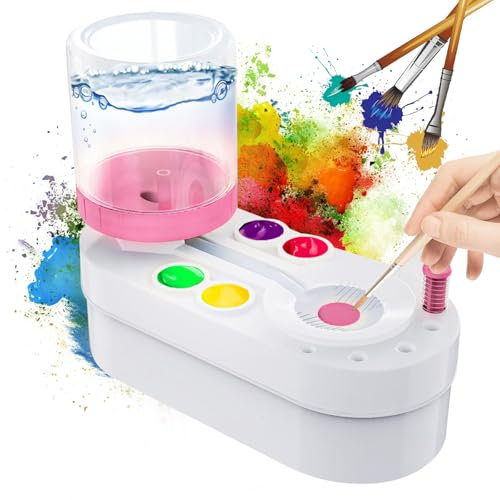 Brush Cleaner Brush RinserArt Nettoyeur de pinceaux Automatique avec Circuit d'eau Fluide - pour Acrylique, Aquarelle, Peinture à Base d'eau