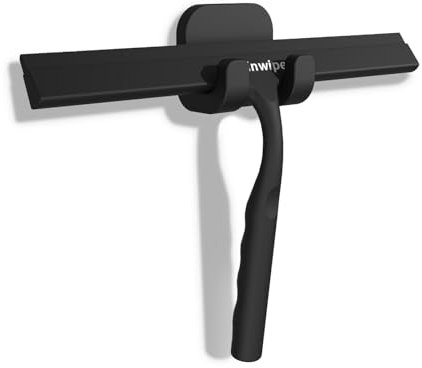 Shower Squeegee, 10 inch Black Silicone Squeegee Window Scraper For Bathroom, Glass Cleaning