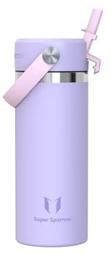 Sparrow Kinder Trinkflasche Edelstahl 500ml Thermosflasche mit Strohhalm