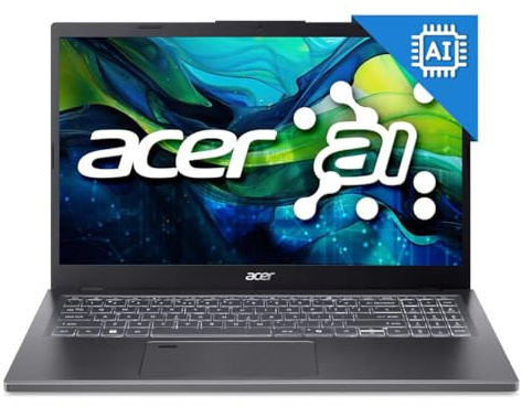 Acer Aspire 15 A15-61M 15.6 FHD Laptop, AMD Ryzen 5 8640HS, 16GB DDR5 RAM, 512GB PCIe SSD, Windows 11 Home, Wi-Fi 6E, Backlit KB, Fingerprint Reader, Grey (NX.J9DEK.00P)