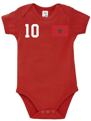 NIMAMA Kinder Baby Strampler Shirt Marokko Wunschname + Nummer