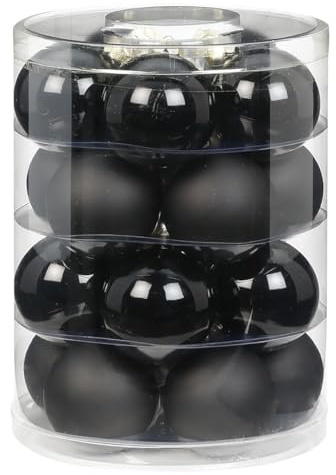 Magic Weihnachtskugeln Glas 6cm, 20 STK. Christbaumkugeln (schwarz)