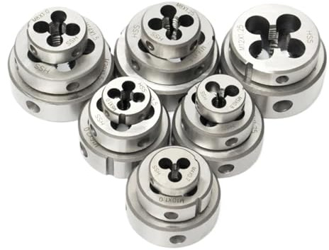 Filiera tonda HSS da 1 pezzo - Utensile da taglio metrico in acciaio legato for M1 a M13 - Filiera for filettatura destra for metallo e plastica(M10x1.25)