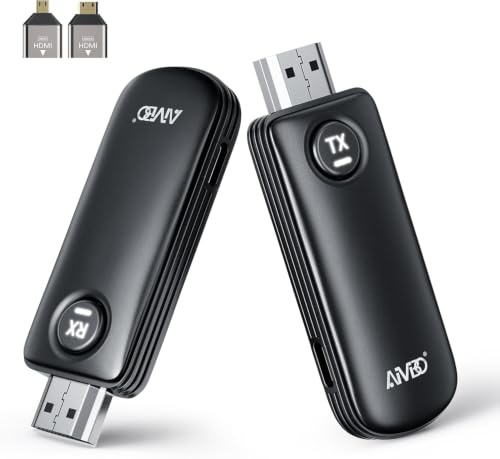 Wireless TV Transmitter and Receiver Kit- 2.4/5G Stable Signal, 50M Range | Wireless HDMI Full 1080P for Business & Home, Plug & Play Streaming Video from Laptop, Camera, PC to HDTV, Projector, Monitor