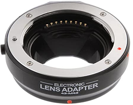 Xgdsnly 1 Pièce Adaptateur Objectif 4/3 vers Micro 4/3 Automatisation de Mise Au Point Protection avec Capuchons Compatibilité Lumix pour Ph, 4/3-M4/3