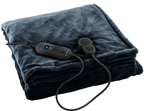 Klarstein XL Wärmedecke, 120 W Heizdecke mit Abschaltautomatik, Kuscheldecke fürs Bett, Sofa & Camping, Elektrische Heizdecken Groß, Wärmedecken Energiesparend & Waschbar, Decke Elektrisch 180x130 cm