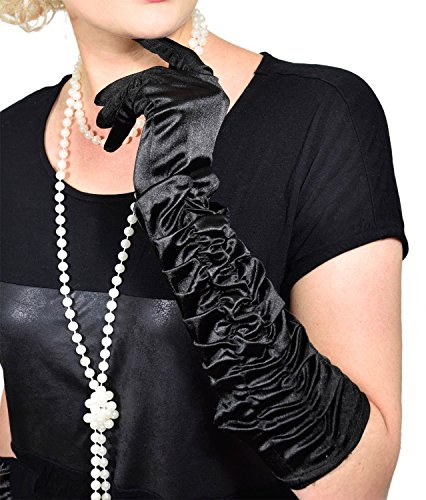 GOODS+GADGETS Charleston 20s Guantes Largos Retro Guantes Retro para Burlesque Disfraz Vestido Accesorio (Guantes)
