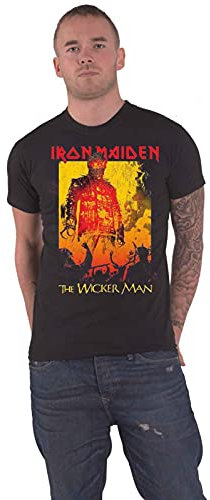 Iron Maiden T Shirt The Wicker Man Fire Band Logo Official Mens Black XXL