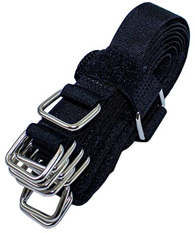 Lumonic 10x Klettbinder 150x16mm normal Schwarz - Wiederverwendbare Kabelbinder aus Klettband - Zum Befestigen oder Kabelmanagement