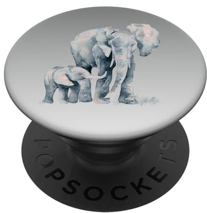 PopSockets Beautiful Elephant Walk Parent Child Love PopSockets PopGrip: Swappable Grip for Phones & Tablets