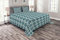 ABAKUHAUS marokkanisch Tagesdecke Set, Folkloric Blumen-Verzierungen, Set mit Kissenbezügen Mit Digitaldruck, für Doppelbetten 264 x 220 cm, Dunkler Teal Senf