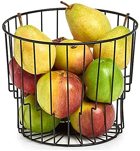 Zeller 27411 Obstkorb, Metall, schwarz, ca. Ø 24 x 19,5 cm, Obstschale, pulverbeschichtet
