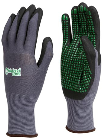 Lakeland Active Eskrigg Nitril Grip-Handschuhe für Garten und Arbeiten - Grau/Grün - X-Large
