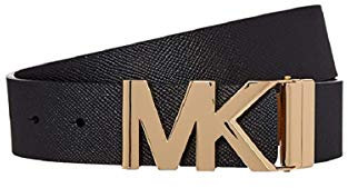 Michael Kors Saffiano Leather Reversible MK Logo Plaque Buckle Belt (M)