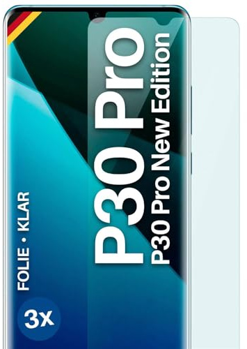 moex für Huawei P30 Pro/P30 Pro New Ed Schutzfolie Displayschutz Folie Ultra-klar HD 0,2 mm kompatibel mit jeder Hülle, Anbringen ohne Blasen, Handyfolie Extra Kratzfest, FlexProtect 3 Stück