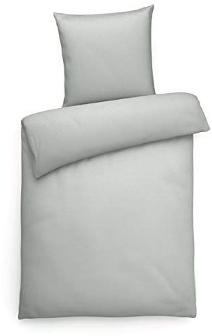 Carpe Sonno Interlock Jersey Bettwäsche 135x200 cm grau - Uni farbene Bettgarnitur mit Reißverschluss aus 100% Baumwolle - Feiner Ganzjahres-Bettbezug Dunkelgrau 2-TLG mit Kopfkissenbezug 80x80 cm
