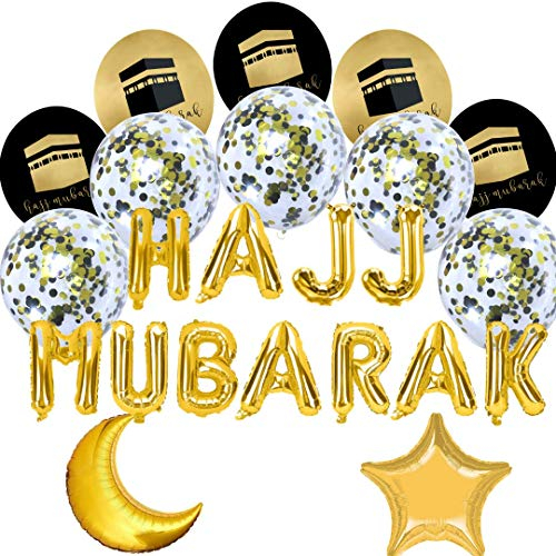 Peacock Supplies - Ballonbündel - Hajj Mubarak - Gold