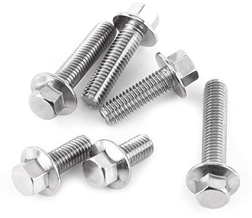 Vis en gros 10 pièces M8 en acier inoxydable Ss304 vis à bride d'entraînement hexagonale boulons de rondelle à tête cylindrique(M8*16)