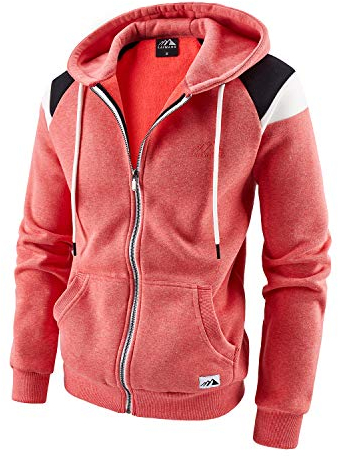 LAIWANG Herren-Kapuzenpullover mit durchgehendem Reißverschluss, lange Ärmel, Dri Power Kapuzen-Sweatshirt aus Fleece mit Kanga-Tasche - - XXX-Large