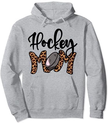 Hockey Mom Leopard Ice Hockey Mama, Mothers Day Hockey Mom Pullover Hoodie