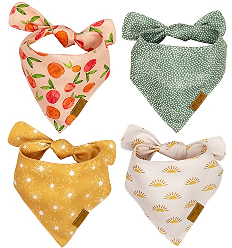 Remy+Roo Hundehalstücher – 4er-Pack,Kathrine-Set,Premium-strapazierfähiges Polyestergewebe,individuelle einzigartige Form,verstellbare Passform,Mädchen, kühlend, groß, XL Größen angeboten (groß)