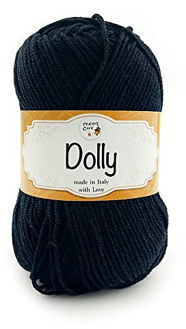 Tricot Café - Dolly Nuovo - Garn aus reiner Merinowolle - Strickgarn für Nadeln und Strickmaschinen - geeignet für die Zwischensaison - weich und flauschig - Made in Italy -Mitternachtsblau 70