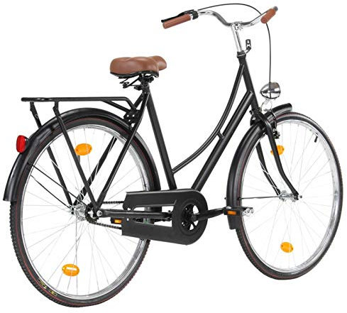 Susany 28-Zoll-Räder Hollandrad Ein-Gang-Rad Stadtrad Fahrrad-V-Bremse und Rücktrittbremse,Sattel im holländischen Stil mit Feder,Entworfen für Frauen