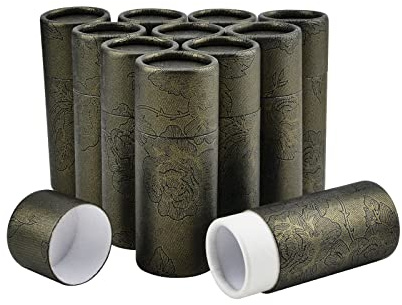 WANDIC Dunkelgoldene Kraftkartonröhren, 10 Stück Runde Kraftpapierbehälter Für Tee-Kaffee-Handwerks-Geschenkverpackungen, Nicht-Push (20ml)