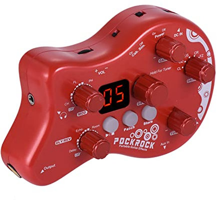 summina Gitarre Multi-Effektpedal 15 Effekttypen 40 Drum Rhythms Tuning Funktion mit Netzteil